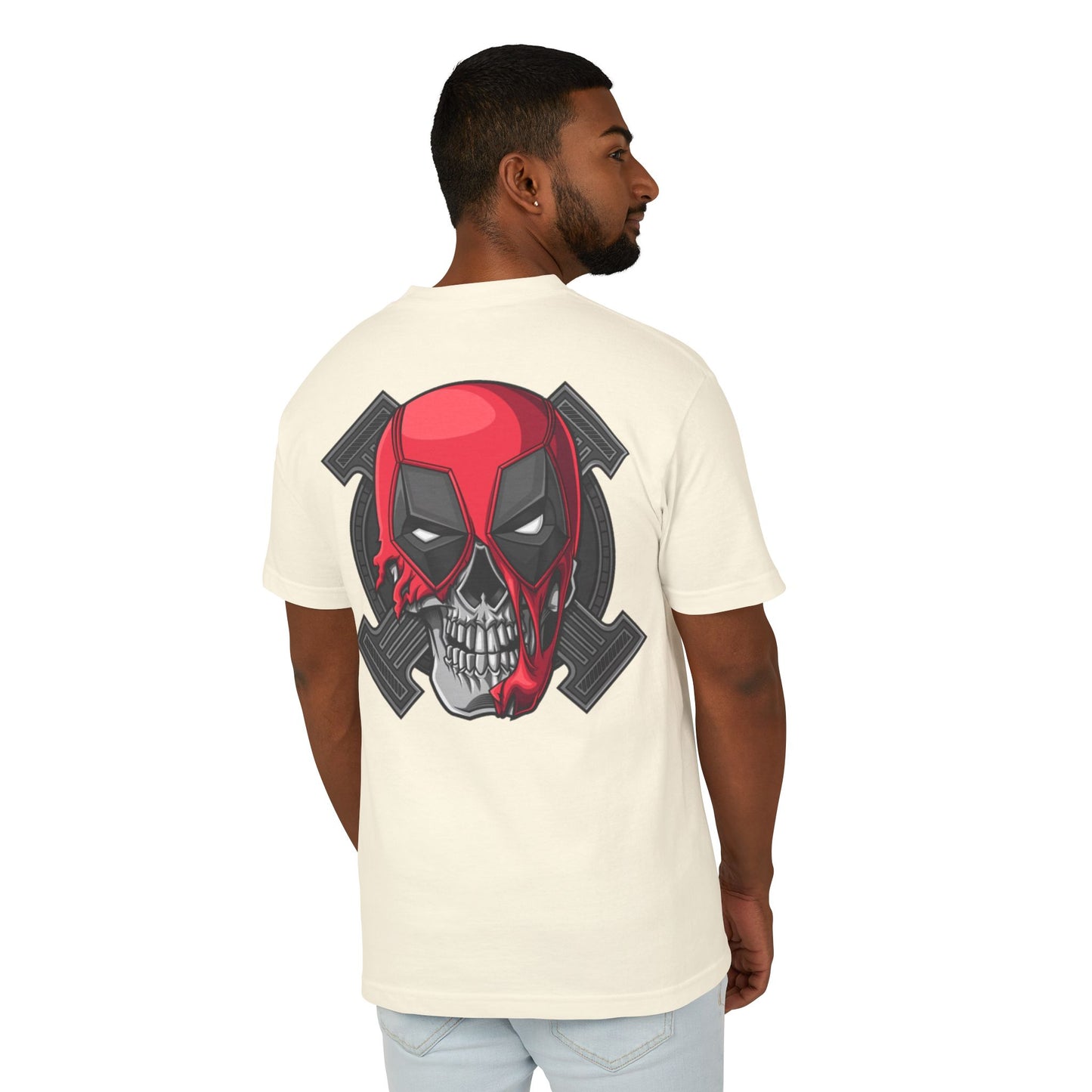 Marvel Deadpool Skull Heavyweight Tee - Unisex Cotton T-Shirt